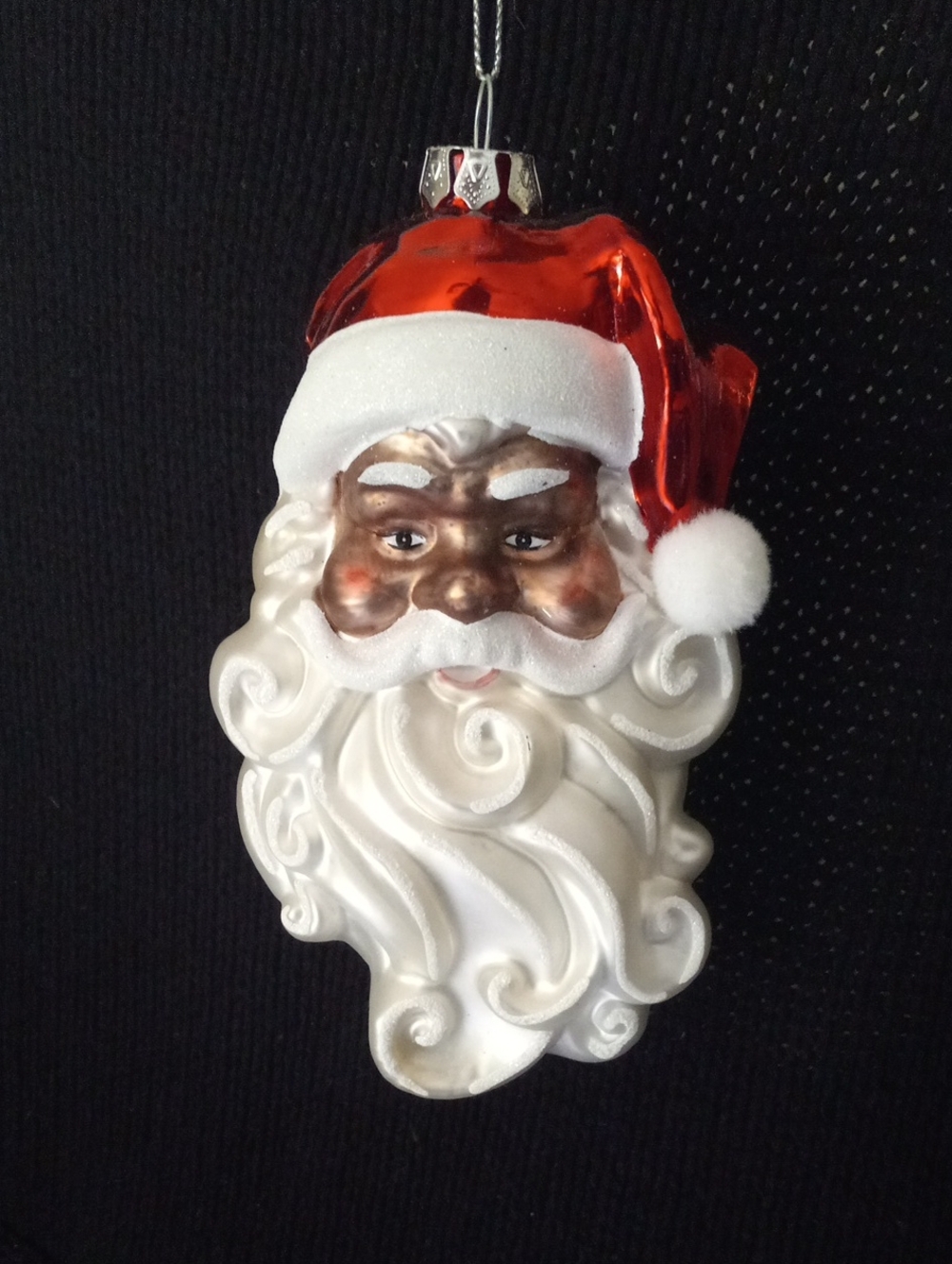 Place & Time Santa Claus Glass Christmas Ornament 6"
